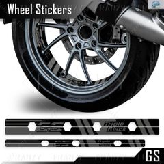 R1200GS LC 2013-2018, R1250GS 2019-2023 용 모터 사이클 휠 데칼, 모트라드 림 스티커, 트리플 블랙 허브 스트라이