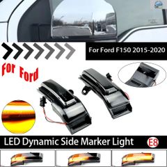 다이나믹 사이드 미러 턴 시그널 라이트 FL3Z-13B375-AA 1 페어 스모크 LED 시퀀셜 포드 F150 2015-2020 대응