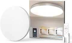 Coizabera LED シーリングライト 28w 3600lm 調光 調色 豆電球常夜灯 タイマー・メモリ機能 照明 天井 おしゃれ ledライト 蛍光灯 リモコン付き (a00.調光調色 6畳,  6畳)のサムネイル