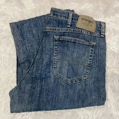 【Wrangler】ラングラー 濃紺 デニム W34×L31 ワイドストレート インディゴ ジーンズのサムネイル