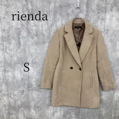 rienda リエンダ ベージュ ピーコート S ジャケット ダブルボタン ダブルチェスターコート アウター レディース きれいめ シンプル カジュアル オフィス 通勤 大人可愛い おしゃれ 無地 ベーシック スタイルアップ 秋 冬 春のサムネイル