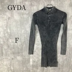 GYDA ジェイダ ハーフジップ リブニット トップス F ブラック系 伸縮性 タイト 長袖 ハイネック 大人可愛い セクシー スタイルアップ 美ライン カジュアル おしゃれ きれいめ ストリート レディース 春秋冬のサムネイル