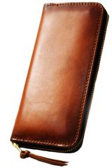 CODEL atelierCODEL Long Wallet, Round Zipper, Tochigi Leather, Men's Wallet, Genuine Leather, Made in Japan (Hand-dyed Brown) [Hand-dyed Brown]