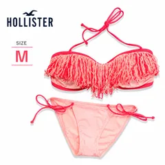 ホリスター Hollister レディース 水着 フリンジ ビキニ ピンク バンドゥ 2WAY ショルダー取り外し可能 パッド取り外し可能 リゾート 海 ビーチ プール Mサイズのサムネイル