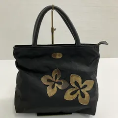 ◆ IBIZA イビサ ハンドバッグ ナイロンバッグ トートバッグ 花モチーフ？？ ブラック レディース 中古品