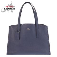 新品・未使用✨コーチ メタリック ブルック キャリーオール 2way トート COACH コーチ チャーリーキャリーオール クリスタル ビジュー ネイビー
