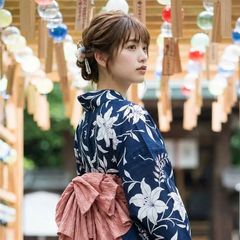 も*も様 チェスティ　浴衣　紫陽花　あじさい　小鳥　半幅帯　ネイビー　イエロー チェスティ 浴衣 紫陽花 あじさい 小鳥 半幅帯 ネイビー イエロー