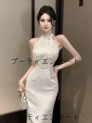 人気商品 シンプルホルターネックドレス ひざ丈 年中対応 上品なデザイン