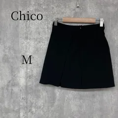 Chico チコ ミニスカート Mサイズ ブラック 黒 無地 シンプル きれいめ カジュアル レディース ボトムス 大人可愛い 膝上丈 ストレッチ性あり 通勤 通学 オフィスコーデ お出かけ 春夏秋冬 着回し抜群のサムネイル