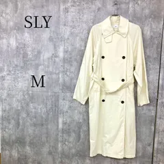 SLY スライ トレンチコート ロング アイボリー コットンナイロン ベルト付 無地 シンプル カジュアル Mサイズ 春秋アウター おしゃれ スプリングコート 切りっぱなし加工 ブランド古着のサムネイル