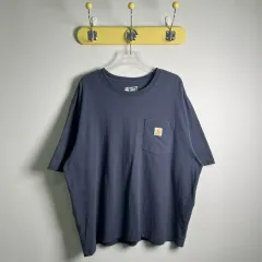 カーハート ルーズフィット ネイビー ポケット 半袖 Tシャツ XL