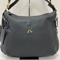極美品】Kitamura 黒 シボ革 トートバッグ ハンドバッグ 白ステッチ