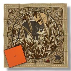 未使用品 HERMES エルメス スカーフ シルク カレ45 LART DECRIRE 書の