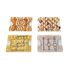 未使用品 HERMES エルメス ミニ アッシュトレイ ×4 陶器 灰皿 ミニプレート マルチカラー４つのサムネイル