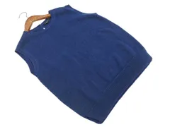 23区 リネン混 バックボタン ニット ベスト size38/紺 ■◇ レディース