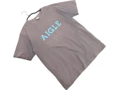 AIGLE エーグル ロゴ プリント Tシャツ sizeL/グレー ■◆ メンズのサムネイル