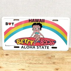 看板 ベティ・ブープ Betty Boop ALOHA コマーシャルプレート ハワイ アメリカン 雑貨 ガレージ かわいい 壁飾り インテリア ディスプレイ おしゃれ カフェ バー 店舗のサムネイル