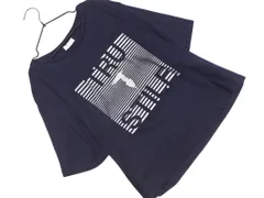 TRUSSARDI トラサルディ ロゴプリント Tシャツ size38/紺 ■◆ レディースのサムネイル