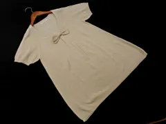 Ray BEAMS レイビームス Vネック リボン ラメ サマー ニット セーター ベージュ ■◆ レディースのサムネイル
