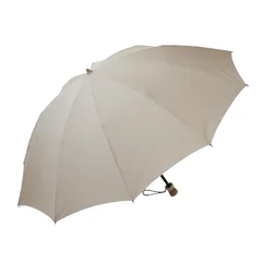【新品】 日本製 ミラトーレ 60 10本骨 畳まずに持てる折り畳み傘 メンズ レディース 超撥水生地 大きい 風に強い 長傘にもなる 2段折りたたみ傘 傘専門店 小宮商店 折60×10本 (グレージュ) 1