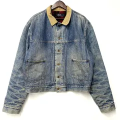 【現状渡し品】 Polo by Ralph Lauren ポロバイラルフローレン CHECK BLANKET LINER CORDUROY COLLAR DENIM JACKET コーデュロイ カラーデニムジャケット【146-260608-as-05-izu】のサムネイル
