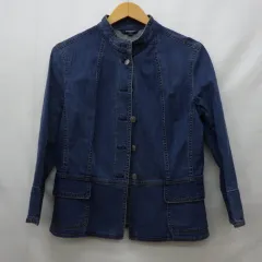 BURBERRY LONDON デニム ジャケット バーバリー ロンドン スタンドカラー レディース 女性用 サイズ42 中古品のサムネイル