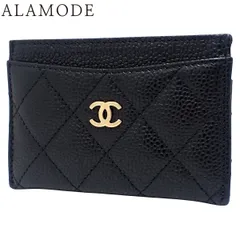 CHANEL(シャネル) マトラッセ ココマーク クラシック カードケース パスケース カードホルダー 小物 キャビアスキン ブラック黒 ゴールド金具 AP0213 レディース 40802192534【中古】【アラモード】
