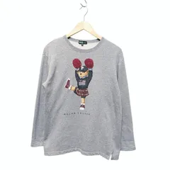 22 90s Ralph Lauren ラルフローレン ポロベア チアガール スウェットシャツ トレーナー 古着 グレー系 コットン サイズ160 66820