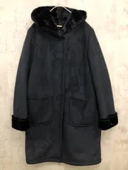 beauty & YOUTH ビューティ&ユース 1625-199-3854 フェイクムートン フードロング コート size表記なし/黒 ◆■◎レディースのサムネイル