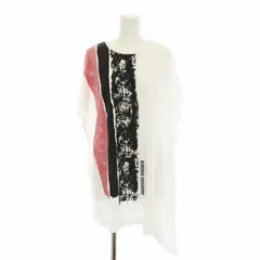 トランク TRUNK ヒロココシノ HIROKO KOSHINO イレギュラーヘムグラフィックTシャツ カットソー 半袖 チュニック丈 プリント 38 白 ホワイト RSPGR-25300 /YTのサムネイル