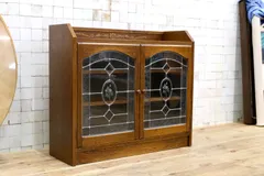 GMJK166A○Brugge / ブルージュ 三越家具 サイドボード リビングボード ステンドグラス オーク材 英国カントリー アンティークのサムネイル