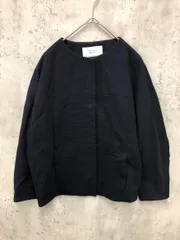 BODY DRESSING ボディドレッシング 日本製 ノーカラー バルーン ジャケット size36/ブラックネイビー ■■ レディースのサムネイル