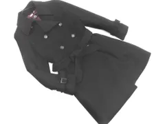 INED イネド ウール100% Aライン コート size9/黒 ◇■ レディースのサムネイル