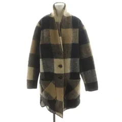 ウールリッチ WOOLRICH コート ロング丈 チェック柄 ウール アウター S ベージュ 黒 ブラック /AN38のサムネイル
