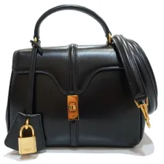【栄】セリーヌ セーズ16 スモール ハンドバッグ 2WAY 047580 レザー ブラック ゴールド金具 レディースのサムネイル