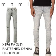 mnml X696 ヴィンテージペイズリーストレッチスキニーデニムパンツ 【28〜32】