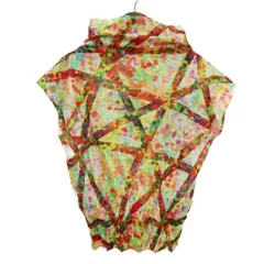 イッセイミヤケ ISSEY MIYAKE FETE A-POC inside IF82FJ281 メッシュ プリーツ カットソー ブラウス 総柄 美品 2 マルチカラーのサムネイル