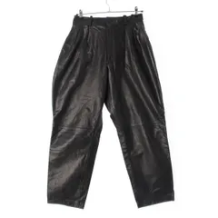 イッセイミヤケ 80s 1985 レザー 筆タグ ベルテッド パンツ ブラック L【中古】のサムネイル