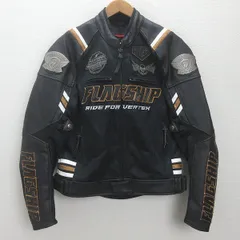 K■フラッグシップ/FLAGSHIP メッシュ×PUレザーバイクジャケット ライディングJKT【M】黒/MENS■1【中古】のサムネイル