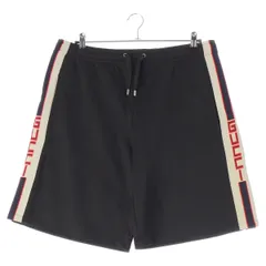 グッチ ポリエステル コットン テクニカルジャージ  サイドライン ショートパンツ 475355 ブラック L【中古】のサムネイル
