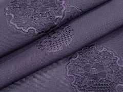 平和屋着物＊夏物　中国三大刺繍　スワトウ刺繍　総刺繍　無地絵羽訪問着　絽　雪輪花文　滅紫色　正絹　逸品　未使用　CABH3944thのサムネイル