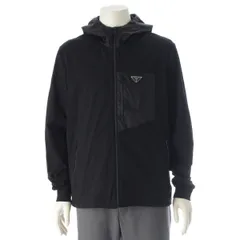 プラダ 2024 コットン ナイロン Re-Nylon トライアングルロゴ フーデッド パーカー UJL79A ブラック XL【中古】のサムネイル