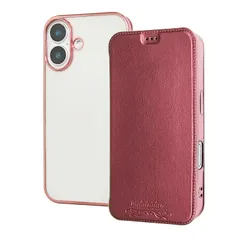 Ryo楽々生活館 スマホケース 対応 iPhone 16 6.1インチ 2024 手帳型 カード収納 スタンド iPhone16 用 ケース 全面保護 耐衝撃 アイフォン 16 保護 カバー レッド