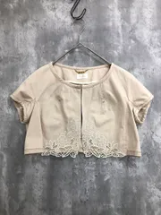 Harrods ハロッズ レース刺繍 半袖 ショート丈 ジャケット size2/ベージュ ■◆◎レディースのサムネイル
