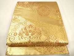 V3561 ○高級 正絹 六通 袋帯 華文 花文 - メルカリ