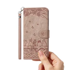 ZQQCONIG あいふおん14/ iPhone 13 用ケース 手帳型 3カードスロット 現金入れ付き マグネット閉じ 全面保護 高級PUレザー おしゃれ 可愛 高級PUレザー 耐衝撃 対応 iPhone 14/いphone13 フリップケース かわいい猫柄のサムネイル