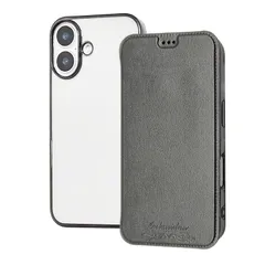 Ryo楽々生活館 スマホケース 対応 iPhone 16 6.1インチ 2024 手帳型 カード収納 スタンド iPhone16 用 ケース 全面保護 耐衝撃 アイフォン 16 保護 カバー グレー
