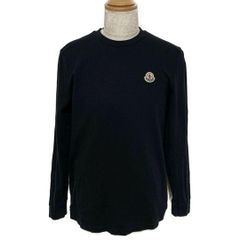 モンクレール 無地 長袖Tシャツ ワッペン ブラック L 国内正規品 5S554 