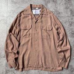 50s campus レーヨン ギャバジン シャツ カスリ ピンク ヴィンテージ