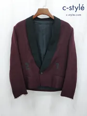 T934 [人気] UNDERCOVER アンダーカバー テーラードジャケット 3 ワインレッド系 ZORUGE loofah collar jacket UCW4109 | ★のサムネイル